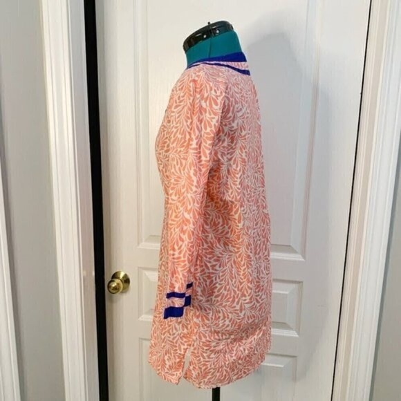 J. Crew V Neck Cotton Tunic Print Casual Long Sleeve Lightweight Summer Blouse - Picture 4 of 12